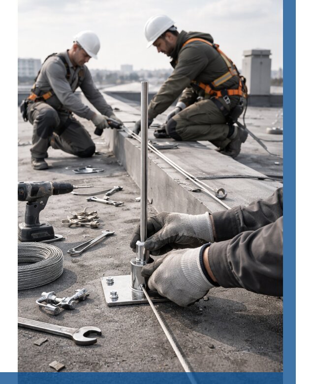 Монтаж молниезащиты на кровле в Тейково цена от 27183 р. | ВЫСОТНИК-Ткв