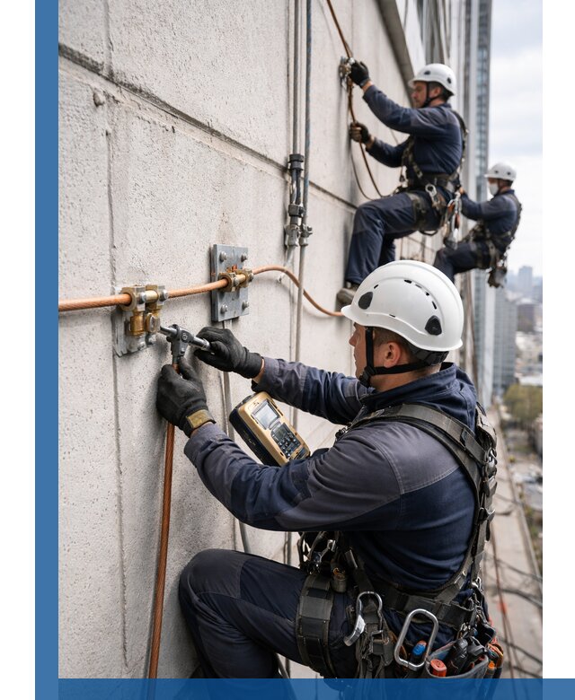 Монтаж системы заземления здания и молниезащиты в Тейково