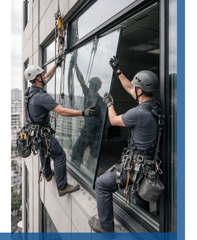 Замена стеклопакетов на высоте в Тейково от 5980 р. | ВЫСОТНИК-Ткв