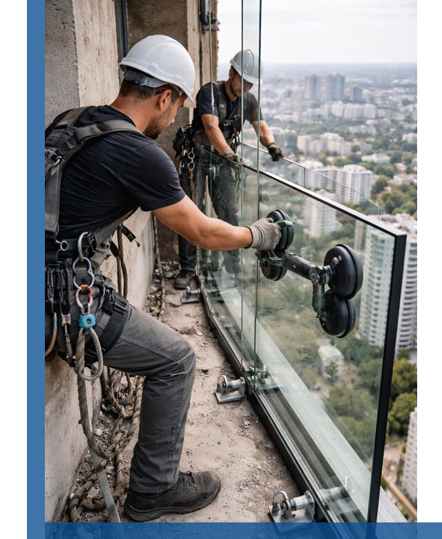 Монтаж стеклянных ограждений под ключ с гарантией в Тейково