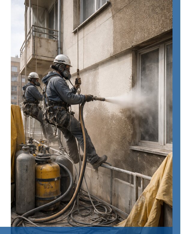 Пескоструйная очистка фасада в Тейково от 707 р. | ВЫСОТНИК-Ткв