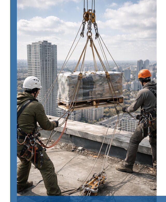 Подъем и монтаж крупногабаритных грузов на крышу в Тейково