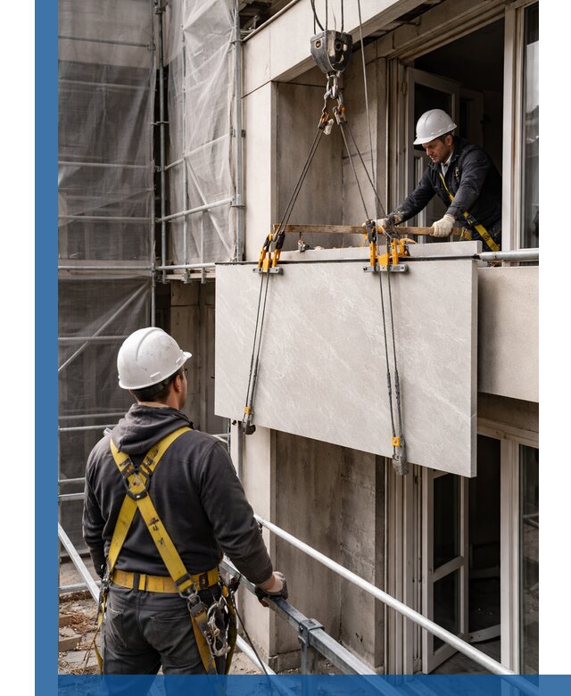 Подъем керамогранита на этаж в Тейково грузчиками и техникой