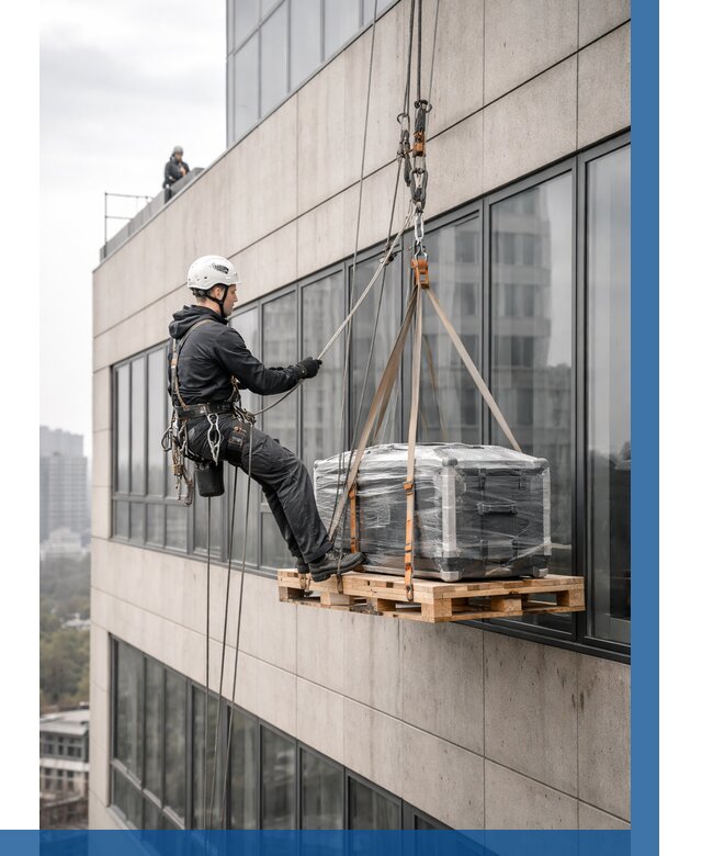 Спуск груза по фасаду в Тейково от 3806 р. | ВЫСОТНИК-Ткв