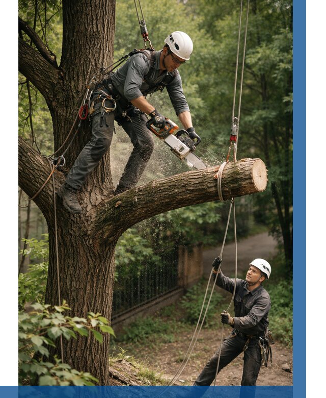 Спил деревьев альпинистами в Тейково от 8698 р. | ВЫСОТНИК-Ткв