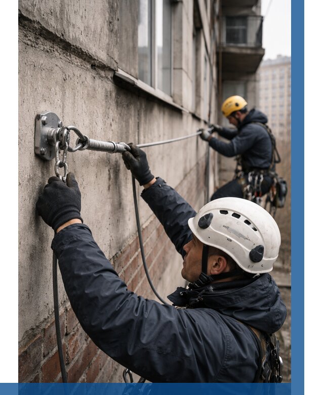 Монтаж анкерных линий в Тейково от 3262 р. | ВЫСОТНИК-Ткв