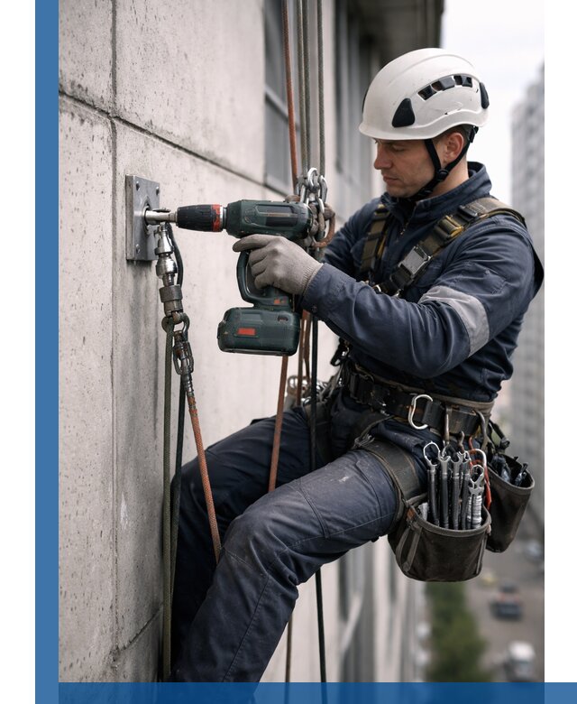 Установка анкерных точек для высотных работ в Тейково