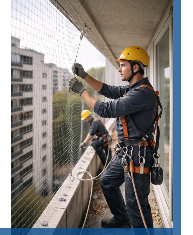 Монтаж сетки от птиц в Тейково от 4893 р. | ВЫСОТНИК-Ткв