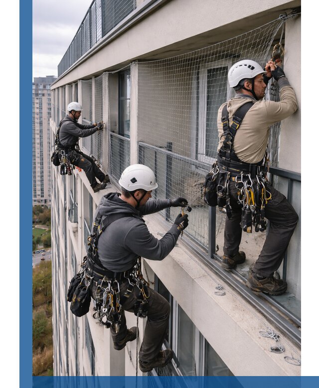 Профессиональный монтаж защитной сетки от птиц в Тейково